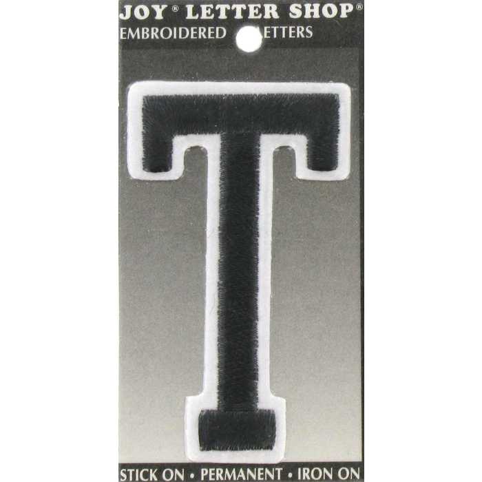 Black T 3" Embroidered IronOn Letter Hobby Lobby 299669